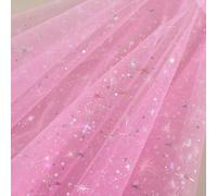 SYSUII Tela de tul, 1 m x 150 cm, tela decorativa con estrellas, tela decorativa brillante, para coser, tela de lentejuelas para caminos de mesa, manualidades, faldas de tutú, manualidades, ropa