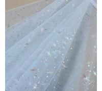 SYSUII Tela de tul de 2 m x 150 cm, tela decorativa con estrellas, tela decorativa brillante, para coser, tela de lentejuelas para caminos de mesa, manualidades, faldas de tutú, manualidades, ropa