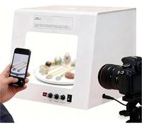 SYSXLT Caja de luz for fotografía con Plataforma giratoria eléctrica de 360°, Tienda de campaña LED Regulable for joyería, Kit Profesional de softbox for Estudio fotográfico for Productos pequeños