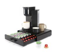 SYSYLY Soporte para cápsulas compatible con Nespreso Originalline, Cajón para almacenar cápsulas,Dispensador para máquina de café con organizador,Guarda capsules cafe, Negro.