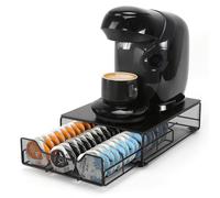 SYSYLY Soporte para cápsulas de café compatible conTassimo, Cajón para cápsulas de café, Organizador para guardar 48 cápsulas, Ideal para espacios pequeños, negro.