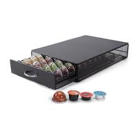 SYSYLY soporte para cápsulas Vertuo, Cajón para almacenamiento de cápsulas de café, Organizador Capsulas Vertuo, Dispensador de cápsulas, Soporte elegante negro