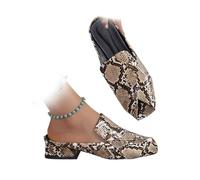 SYT-MD Sandalias Elegantes y cómodas de Color Liso for Mujer, Pantuflas de Vestir de tacón bajo con Punta Abierta Cuadrada, Mules versátiles(01,41 EU)