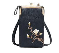 SYT-MD Shamfreshen Women Sling Cross-Body Wallet, Multiple Compartments Phone Wallet with Adjustable Shoulder Rope(Black)