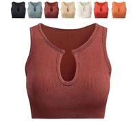 SYT-MD Top corto Shape Me Up de Getheyshape, sujetador de alta resistencia a prueba de golpes for mujer, espalda fruncida y antiflacidez.(Coffee,L)