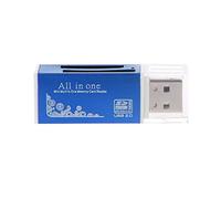 Sytaun Lector de tarjetas SD, lector de tarjetas microSD, lector de tarjetas TF, adaptador, lector de tarjetas de memoria USB 2.0 de velocidad rápida para SD/SDHC MMC TF MS M2 azul