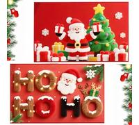 SYTTNUM Alfombra de Entrada de Navidad, Set de Alfombrillas Navideñas, Alfombra, Apto para la Decoración de la Entrada del Baño y el Dormitorio - 2PCS(40 * 60CM)