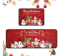 SYTTNUM Alfombras De Suelo De Papá Noel 2pcs Navidad de Santa Claus Decorar Alfombras, Adecuadas para Dormitorios, Puertas, Cocinas, Balcones