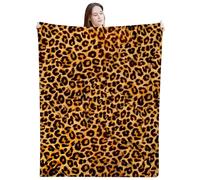SYTTNUM Manta Estampado de Leopardo, Manta 3D Estampado de Leopardo, Leopard Print Blanket, Morbido e Confortevole, Adatto per Divani Letto Letti Normali e Ambienti Esterni -150 * 100CM