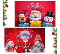 SYTTNUM Set de Alfombrillas Navideñas, Felpudo de Bienvenida Christmas, Alfombra de Navidad Decoración, Apto para la Decoración de la Entrada del Baño y el Dormitorio - 2PCS(40 * 60CM)