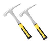 SYUTBOU Martillo geólogo de 2 piezas, martillo de piedra de 16 OZ con mango negro y amarillo, martillo para canteros, estudios geológicos