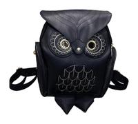 Syutokul Mochila De Búho, Mochila De Búho Animal, Mini Bolso De Cuero De Pu para Mujer, De Viaje, Negro.