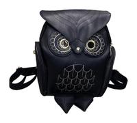 Syutokul Mochila De Búho, Mochila De Búho De Moda, Mini Bolso De Cuero De Pu para Mujer, Negro
