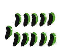SYUULCOI 11 unids/set número Golf Iron Headcover neopreno Golf Club hierro cubierta protectora (Verde)
