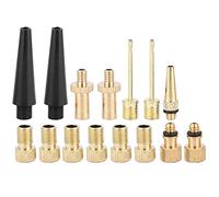 SYUULCOI Bicycle Valve Adapter Kit, for All Valve Types, Pump Needles, Inflation Nozzles, Copper Material, Durable, Universal, 16 Pcs Set