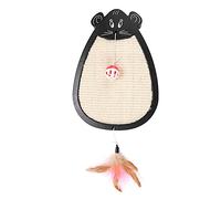 SYUULCOI Cáñamo de sisal Tipo ratón con Campanas de Bolas de Plumas Cat Board de rasguño de trampolín SuponeLeoy