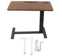 SYUULCOI Escritorio de pie Junto a la Cama, elevación de Altura con Ruedas, Puerto USB, Escritorio de Oficina en casa para Sala de Estudio y Dormitorio