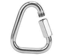 SYUULCOI Forma de triángulo de acero inoxidable para exteriores Mosquetón con bloqueo de tornillo Montañismo Seguridad Hebilla para equipo de protección de escalada