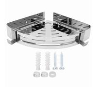 SYUULCOI Organizador de Ducha, Estante de baño montado en la Pared con Ganchos, Estante de Almacenamiento de Acero Inoxidable Inoxidable para baño de Cocina