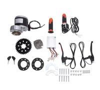 Syuulcoi para 12V 350W Motor de reducción de engranaje cepillado con controlador, cadena de ruedas dentadas, agarre del acelerador, manijas de frenos de llave para la modificación