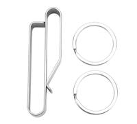 SYUULCOI Porta llaves para cinturón de alta resistencia, clip para llavero de acero inoxidable de liberación rápida con 2 llaveros, se adapta a cinturones para agencias de bomberos y