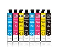 Sywchrf Cartucho de Tinta 503XL Compatible con Suministros de Impresora T 503 T503 XL Epson503 Uso XP 5200 5205 WF 2960DWF WF-2965DWF Workforce(8pcs-2set)