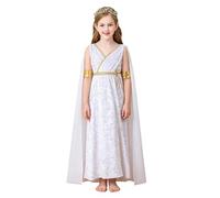 Sywiyi Adolescente antiguo griego romano toga vestido toga disfraz de Halloween antiguo griego disfraz cosplay dios griego juego de rol blanco 122-128