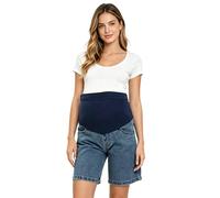 Sywiyi Bermudas de embarazo Vaqueros Anchos Pantalones Cortos Vaqueros de Maternidad Pantalones Cortos Vaqueros Secretos Cintura Alta Jeans Slim Fit Streetwear, azul, L