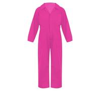 Sywiyi Mono de trabajo para niños y niños, de algodón, mono de protección, traje de trabajo con cremallera y solapa, Rosa intenso., 146-152