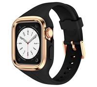 Syxinn Correa con Funda Protectora Compatible para Apple Watch 40mm 41mm, Correa de Silicona con Funda Protección de Acero Inoxidable para iWatch Series 9/8/7 41mm, Series 6/5/4/SE/SE2 40mm para Mujer