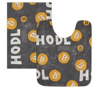 SyXIOP Alfombra de baño para baño, diseño de Bitcoin Sign Hodl, color negro