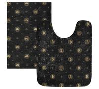 SyXIOP Alfombrilla de baño antideslizante Bitcoin Sign Negro