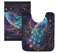 SyXIOP Alfombrilla de baño antideslizante de tarogot bohemio pavo real