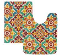 SyXIOP Alfombrillas de baño antideslizantes para baño, estilo bohemio, retro, simple