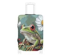 SyXIOP Art Frog - Fundas elásticas para equipaje, fundas elásticas para maleta, protector de equipaje de 18 a 32 pulgadas, Art Frog Green, S 18-20 in, Clásico