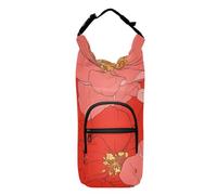 SyXIOP Big Red Bloom Flowers - Soporte para botella de agua con cremallera de 20/24/32/40 onzas para adultos y niños, caminar, senderismo, camping, viajes, bolsa para botella de agua