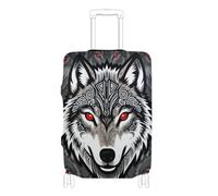 SyXIOP Black Wolf Totem - Funda elástica extra grande para equipaje, protección para equipaje de 45,7 a 81,3 cm, Tótem de lobo negro, S 18-20 in, Clásico
