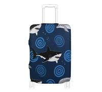 SyXIOP Blue Circles Sharks - Fundas elásticas grandes para equipaje, antiarañazos, protector de equipaje de 18 a 32 pulgadas, Tiburones de círculos azules, XL 29-32 in, Clásico