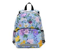 SyXIOP Blue Flowers - Mochila personalizada para niñas con correa para el pecho para niños pequeños, mochilas escolares para ni?os de 5 a?os