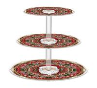 SyXIOP Boho Merry Christmas Santa Reno Mandala circular acrílico bandeja impermeable expositor baño