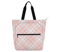 SyXIOP Bolsa de libros para los amantes de los libros, diseño de tablero de ajedrez rosa carne, bolsa ligera para lecciones de piano para la escuela, compras, comestibles para libros de lectura