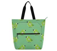 SyXIOP Bolsa de libros para niños, niñas y adultos, estilo Oliver Jeffers Kiwi Jade Bird diseño verde resistente al agua biblioteca bolsa con cremallera para escuela, compras, viajes, tela para
