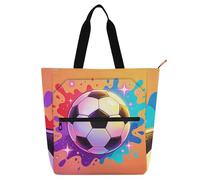 SyXIOP Bolsa de libros para niños, niñas y mujeres, balón de fútbol de la Copa del Mundo 2026, 600D, tela Oxford, bolsas de hombro con bolsillos con cremallera para la universidad, compras, playa