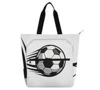 SyXIOP Bolsa de libros para niños y niñas, balón de fútbol de la Copa del Mundo 2026, tela Oxford 600D, bolsa de comestibles reutilizable con cremallera para la universidad, compras, playa, para