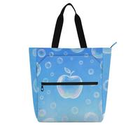 SyXIOP Bolsa de libros para niños y niñas, diseño minimalista de burbujas de frutas azules, bolsa de lecciones de piano para la escuela, compras, comestibles para libros de lectura