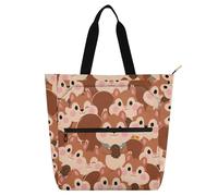 SyXIOP Bolsa de mano para niños, estudiantes, adultos, diseño de ardilla de dibujos animados, tela Oxford 600D, bolsa de libros para niños, bolsa de comestibles reutilizable para escuela, trabajo