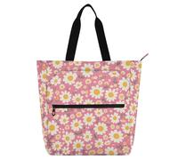 SyXIOP Bolsa de mano para niños, mujeres y hombres, margarita magenta, bolsa grande para lecciones de piano para escuela, compras, viajes, bolsa para libros de lectura