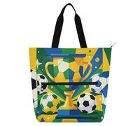SyXIOP Bolsa de mano para niños, niñas y adultos, para niños, niñas y adultos, balón de fútbol de la Copa del Mundo 2026, resistente, reutilizable, bolsa de comestibles para la universidad, compras