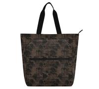 SyXIOP Bolsa de mano para niños, niñas y mujeres, tela Oxford 600D abstracta de color marrón oscuro, bolsa de lecciones de piano para la escuela, compras, comestibles, bolsa para libros de lectura