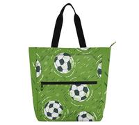 SyXIOP Bolsa de mano para niños y adultos, campo verde 2026, pelota de fútbol de la Copa del Mundo, fácil de limpiar, bolsa de lecciones de piano para la universidad, compras, playa, bolsa para llevar